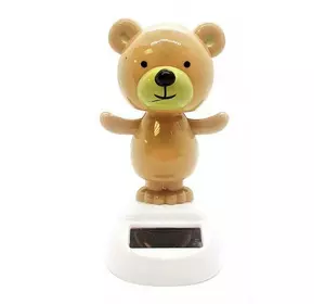 Ведмедик танцюючий на сонячній батареї світло коричневий (Flip Flap) (10,5х6х6 см)