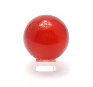 Куля кришталева на підставці червона (8 см)