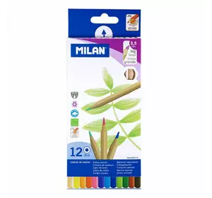 Набір кольорових олівців шестиугольн. ТМ "MILAN" 12шт., D3,5mm