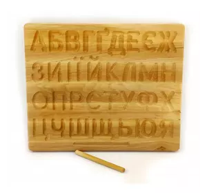 Український алфавіт, за системою монтессорі (35*29*1,8см), масив вільхи, стилус-2шт, вкритий лляною олією