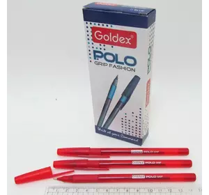 Ручка масляна Goldex Polo grip Fashion #422 Індія Red 1,0 мм з грипом
