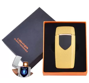 USB запальничка в подарунковій упаковці Lighter (Спіраль розжарювання) №HL-57 Gold