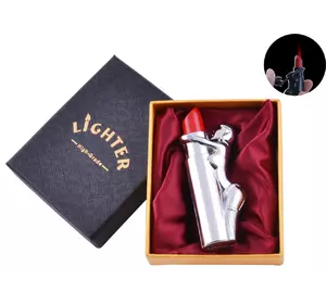 Запальничка в подарунковій коробці Дівчина на Помаді (Турбо полум'я) №XT-62 Silver