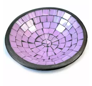 Блюдо теракотове з фіолетовою мозаїкою (d 15 h-3 см)