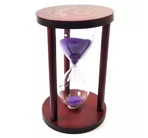Годинник пісковий 15 хв фіолетовий пісок (14,5х9х9 см)