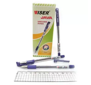 Ручка масляна Wiser "Java" 0,7 мм з грипом фіолет