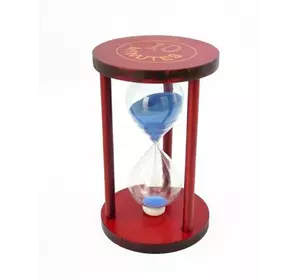 Песочные часы "Круг" стекло + тёмное дерево 10 минут Голубой песок