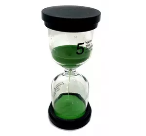 Годинник пісочний (5 хвилин) "Зелений пісок" (10.5х4,5х4,5 см)