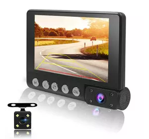 Автомобільний відеореєстратор C9, LCD 4", WDR, 1080P Full HD, 3 камери
