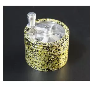 Гріндер алюмінієвий магнітний 4 частини GR-110 6*6*4,5 см. Жовті бризки