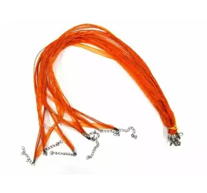 Шнурок "Лента" с застёжкой для кулона Оранжевый 10 штук
