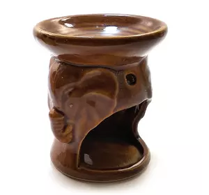 Аромалама керамическая "Слон" коричневая (9х8х8 см)