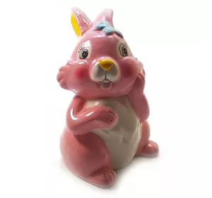Копилка керамическая "Кролик" розовая (12,5х8х8 см)