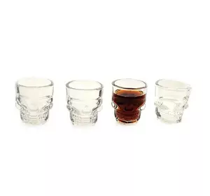 Чарки скляні "Череп" (н-р 4 шт) (h-6 см) (50 мл)