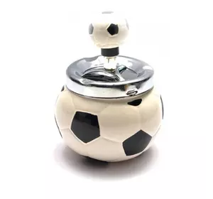 Попільничка з кришкою керамічна "Футбольний м'яч" (13х10х10 см)