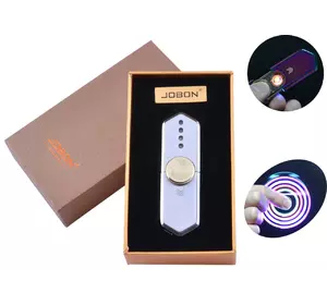 USB запальничка-спиннер в подарунковій упаковці Jobon (Спіраль розжарювання) №HL-10 Silver