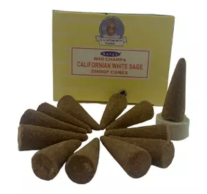 Californian White Sage Dhoop Cone (Біла Шавлія) (Satya) 12 конусів в упаковці
