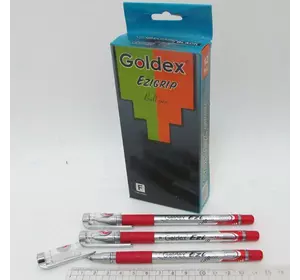 Ручка масляна Goldex Ezi GRIP #892 Індія Red 0,7 мм з грипом