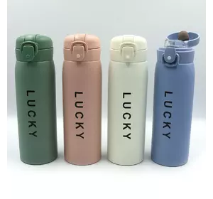 Пляшка-термос для води "Lucky" 500ml, подвійний. стін.mix 1 шт./етик