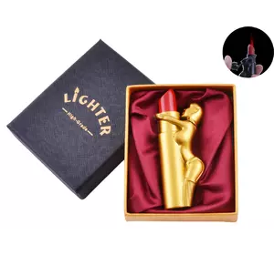 Запальничка в подарунковій коробці Дівчина на Помаді (Турбо полум'я) №XT-62 Gold