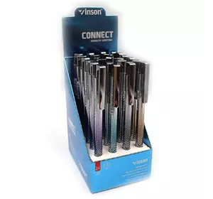 Ручка автомат масляна Vinson "Connect" 0,7 мм, синя, mix, 24шт/етик.