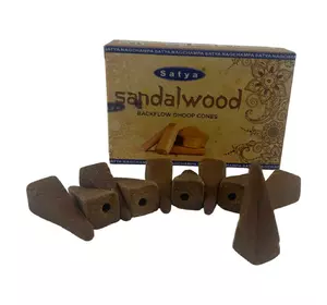 Sandal Wood Backflow Dhoop Cone (Сандал) (Satya) 10 конусів в упаковці