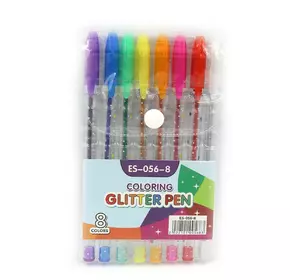 Набір гелевих ручок "Glitter pen" 8шт., PVC