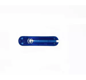 Накладка ручки ножа "Victorinox" передня, blue translucent with Logo