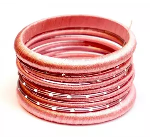 Комплект з 13 браслетів каблучка в тканині Рожевий