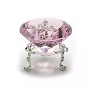 Кришталевий кристал на підставці рожевий (6 см)