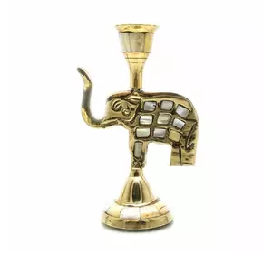 Подсвечник бронзовый с перламутром "Слон" (14,5х9х5,7 см)