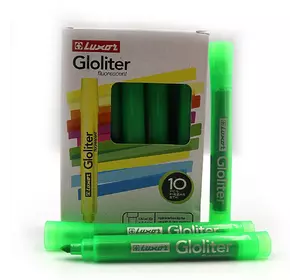 Текстовиділювач флуор. "Luxor" "Gloliter" 1-3,5mm тонір. корп. зелен.