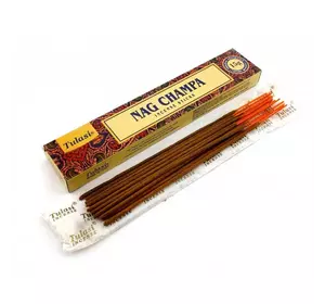 Nag Champa Incense Stiks 15 g (Пильцеві пахощі Наг Чампа 15 грамів) (Tulasi)