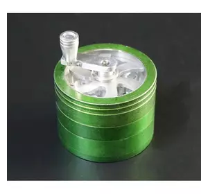 Гріндер алюмінієвий магнітний 4 частини GR-110 6*6*4,5 см Зелений