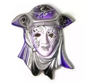 Маска керамічна "Венеція" фіолетова (12,5х11х5 см)(уп/6 шт)