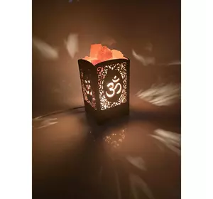 Соляна лампа з гімалайської солі "Сяючий ОМ" (21х10,8х10,8 см)