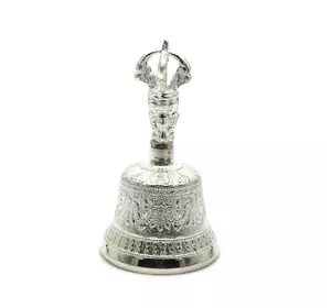 Дзвін чакровий бронзовий посріблений (№0) (d-6,5, h-11,5 см) (Непал)