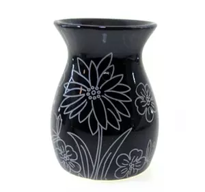 Аромалампа керамічна "Квіти" чорна (11,5х9х9 см)