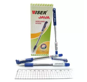 Ручка масляна Wiser "Java" 0,7 мм з грипом синя