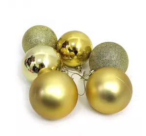 Набір ялинкових кульок "GOLD" 7см, 6шт, OPP