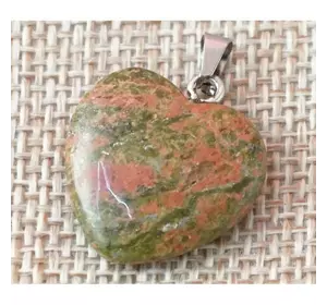 Кулон кам'яний Серце Унакит 2*0,5*2 см.