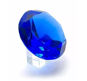 Кришталевий кристал на підставці синій (12 см)(6057)