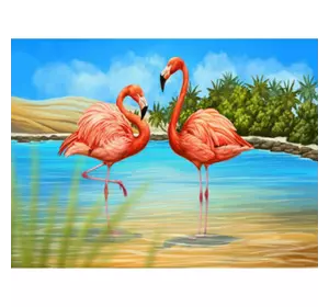Раскраска по номерам 40*50см J.Otten "Flamingo" карт.уп (холст на раме краски+кисти)