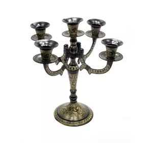 Підсвічник бронзовий на 5 свічок чорний (26х25х25 см)(Candle Stand 5C BD)