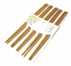 Палочки для еды бамбук со срезом в блистере набор 5 пар