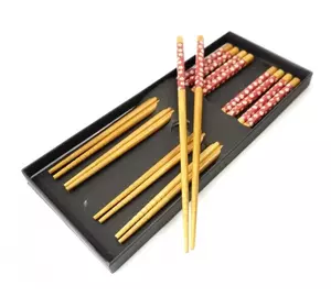 Палички для їжі бамбук з малюнком набір 5 пар №2