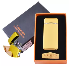 Електроімпульсна запальничка в подарунковій коробці Lighter №HL-109 Gold