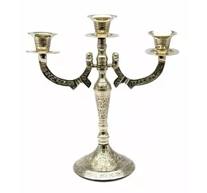 Підсвічник на 3 свічки "Срібло" (25х24,5х10,5 см)(Candle Stand 3C Nkl)
