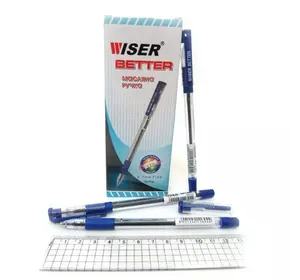 Ручка масляна Wiser "Better" 0,7 мм з грипом синя