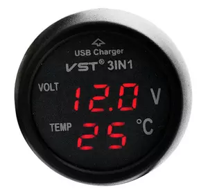 Термометр-вольтметр VST-706-1, кр., + USB